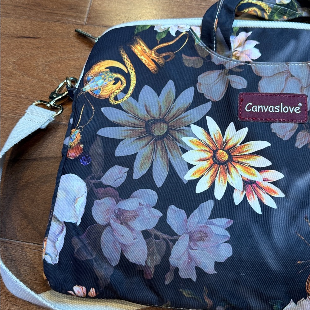 CANVASLOVE Floral Laptop Bag - Picture 4 of 11